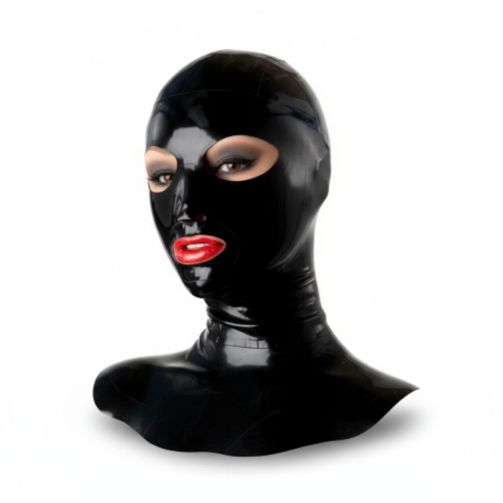 Latex Maske Fetisch 100% Natürliche Latex Gummi Hauben Mund Augen Sexy S-XXL