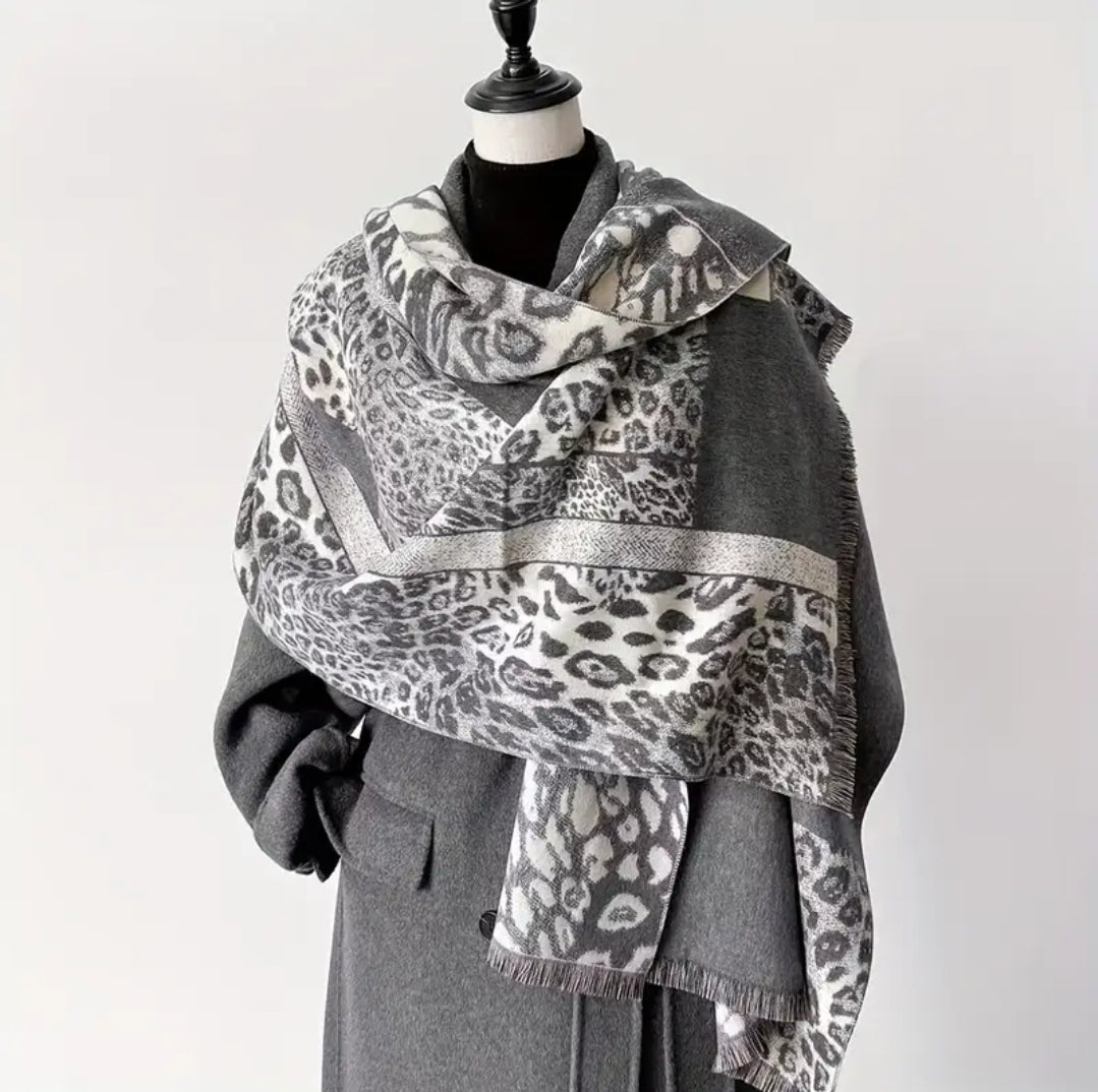 XXL Schal Tuch Animal Print Tierdruck Leopardenmuster Herbst Frühling Groß