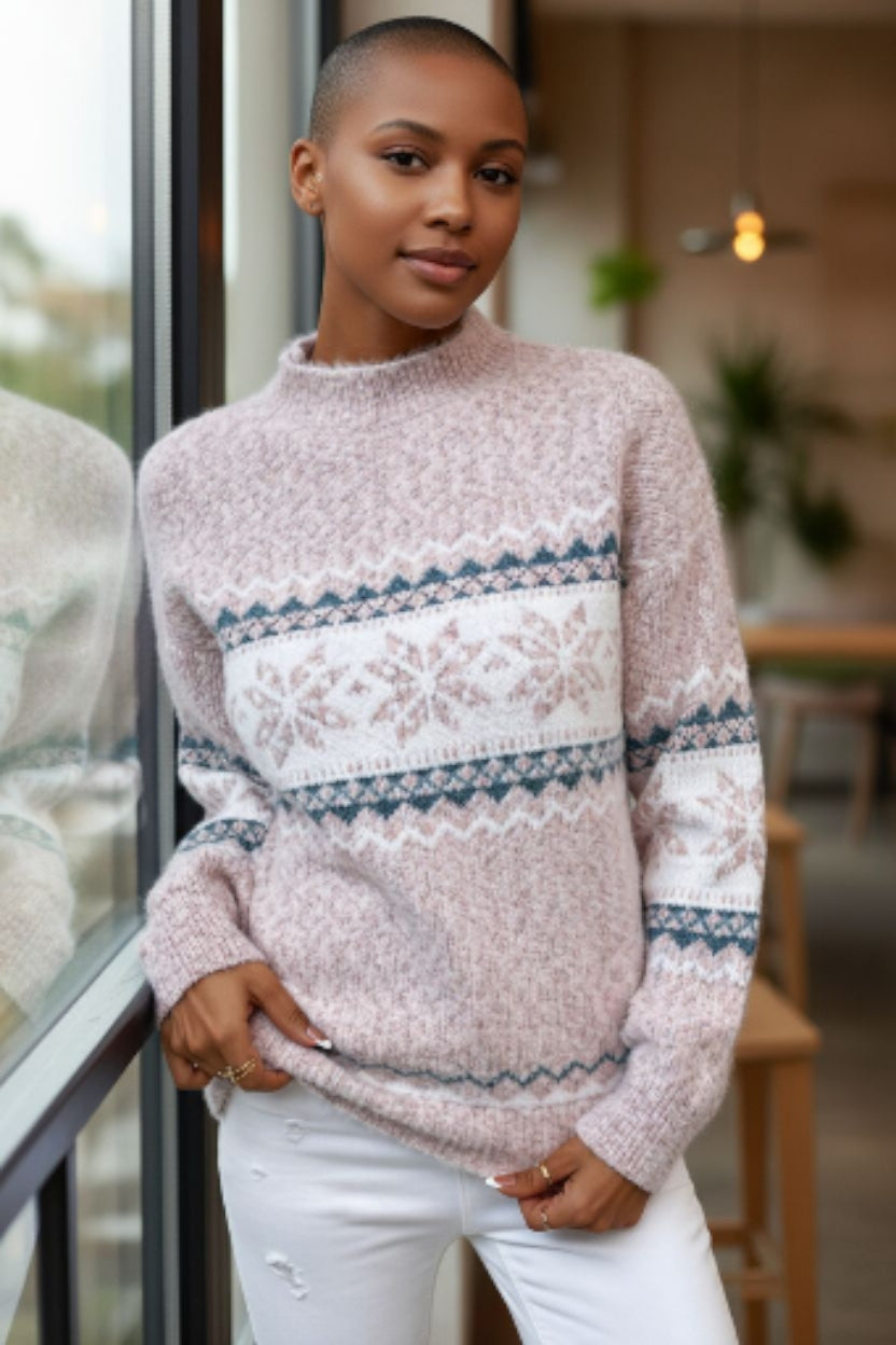 Winter Pullover Pulli Sweater Langarm-Pulli Grobstrick-Pullover Norweger S-XL