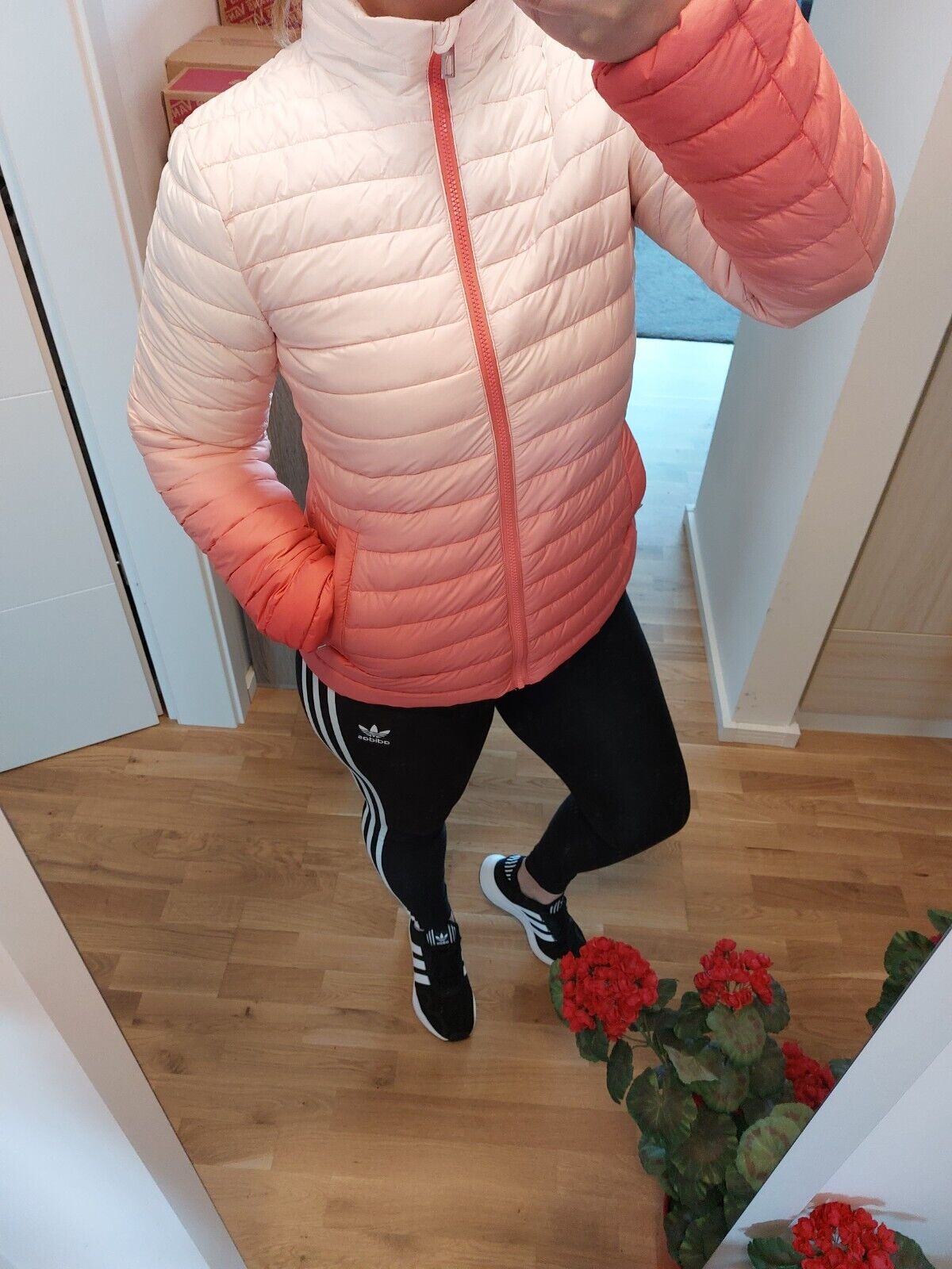 Tom Tailor Steppjacke Bomber-Jacke weiß-rot zweifarbig Neu L